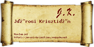 Járosi Krisztián névjegykártya
